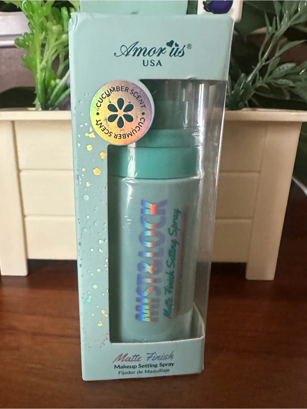 Amorus Mist & Lock Matte Finish Makeup Setting Spray - Mint Green